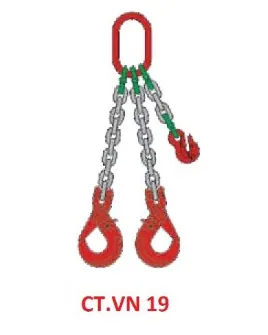 Sling xích kiểu CT.VN 19: 2 chân – móc mắt + thu ngắn