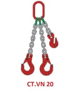 Sling xích kiểu CT.VN 20: 2 chân – móc mắt + 2 thu ngắn