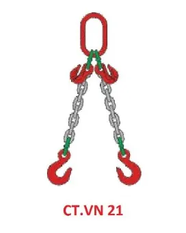 Sling xích kiểu CT.VN 21: 2 chân – thu ngắn trên vòng