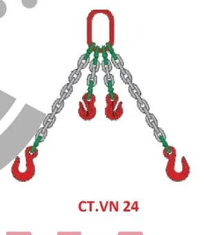 Sling xích kiểu CT.VN 24: 2 chân – thu ngắn giữa