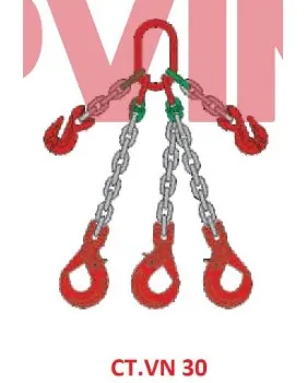 Sling xích kiểu CT.VN 30: 3 chân – móc mắt + thu ngắn